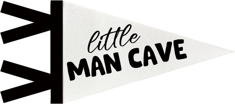 JXREQ Kids Boys Room Nursery Playroom Decor, Little Man Cave Pennants Banners Wall Art Decor for Toddler Boys Room Bedroom, 8x17 Inch - Image 1